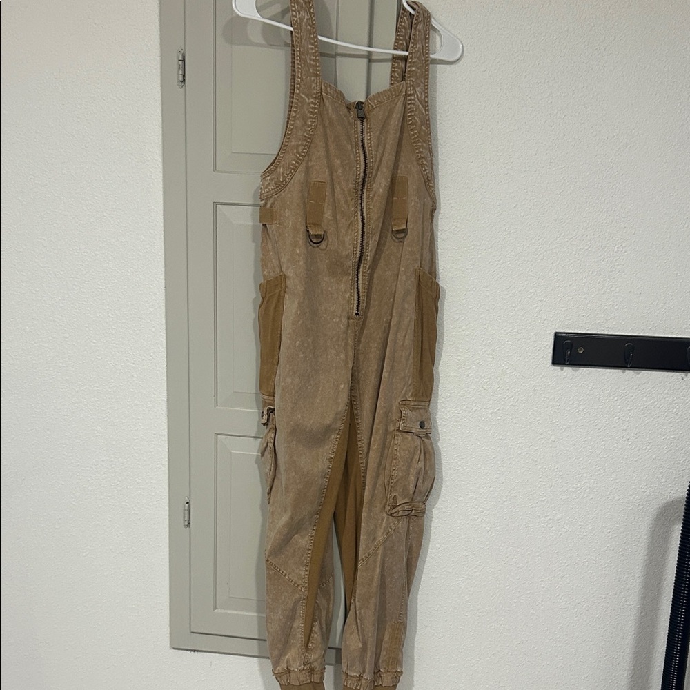 FP Movement by Free People Tan Utility Overalls